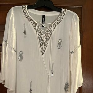 White boho blouse